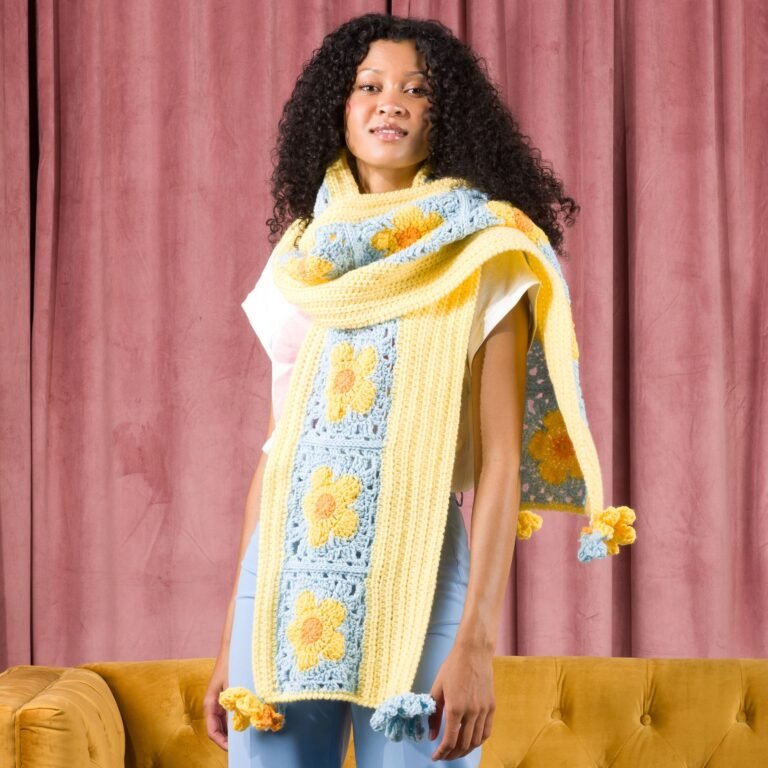 Unleash Your Inner-Vibe with the Crochet Flower Power Scarf
