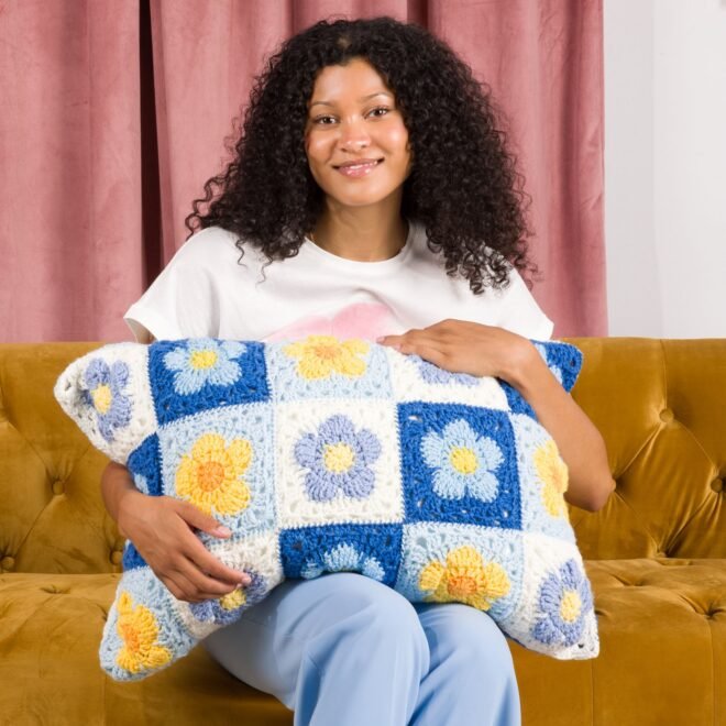 The Vibrant Joy of Crafting a Crochet Bluebell Meadow Pillow