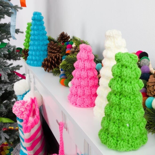 Joyful Whimsy: Crafting Crochet Bobble Holiday Trees