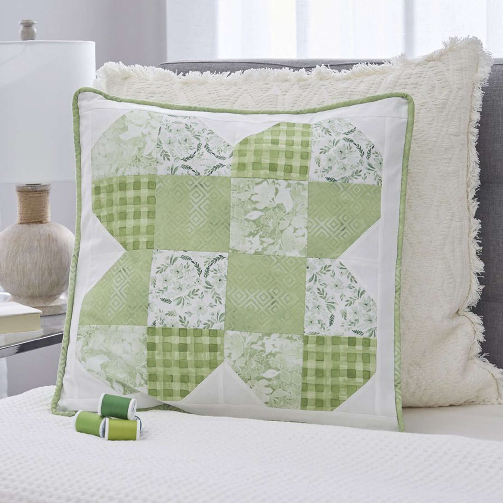 Embrace Your Craft with the Subtly Shamrock Patchwork Pillow