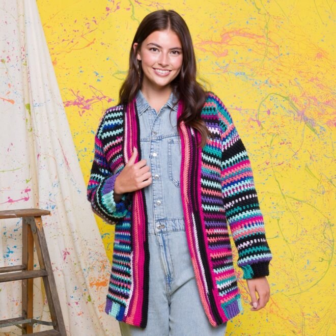 Creating the Vivid Stripes Crochet Cardigan